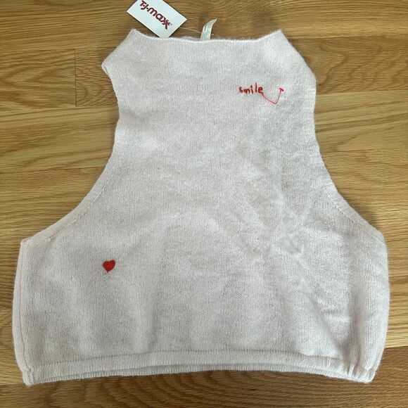 Hand-Embroidered Upcycled Vest Boho Chic Eco Friendly Pink Cashmere Valentines - Picture 1 of 8